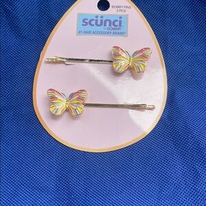 Scunci Pink and Gold Butterfly Hair Accessories